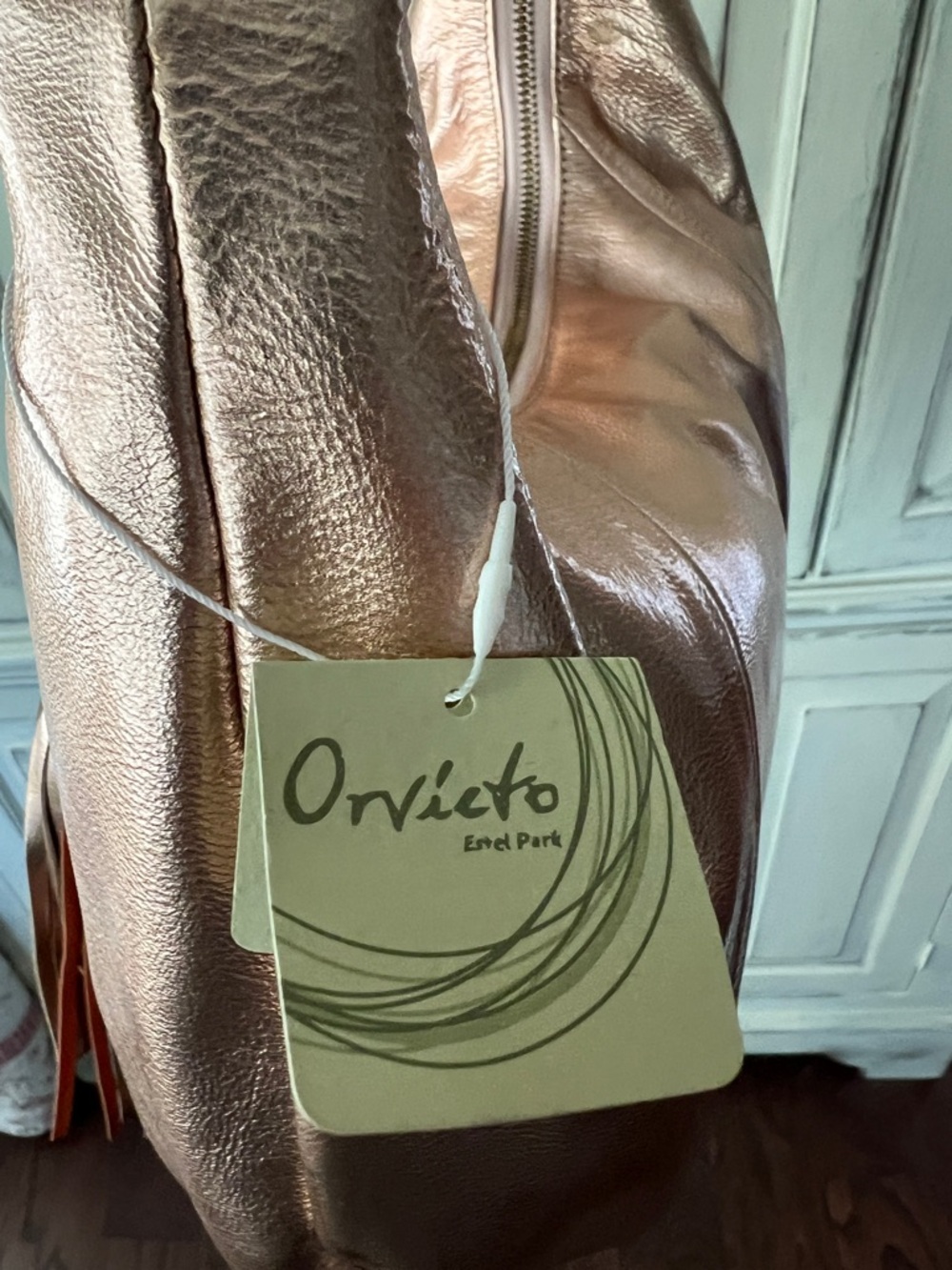 🟠NWT ORVIETO by Estel Park “Bella Lucido” Leather Shoulder Bag in Indian Copper - Picture 12 of 13
